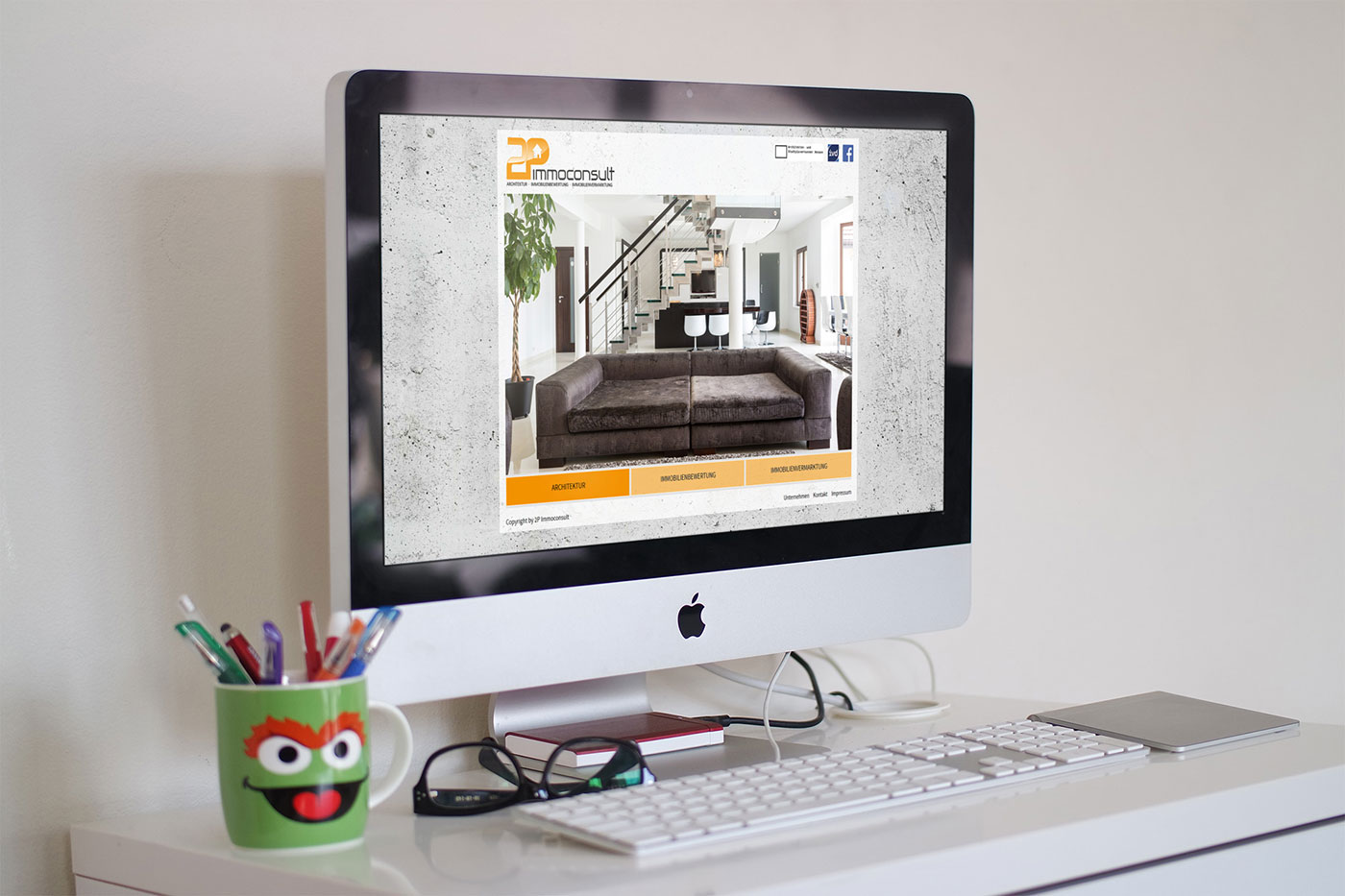 Webdesign und Suchmaschinenoptimierung für Frankfurt - Webranking Referenz 2P Immoconsult webdesign frankfurt 2p immoconsult01