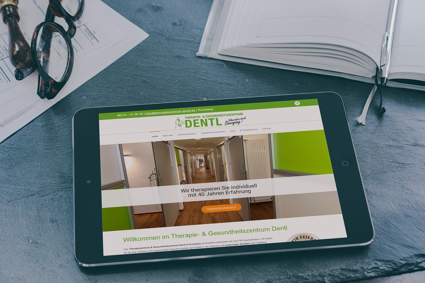 Webdesign und Suchmaschinenoptimierung für Kronberg - Webranking Referenz Therapiezentrum Dentl webdesign kronberg dentl02